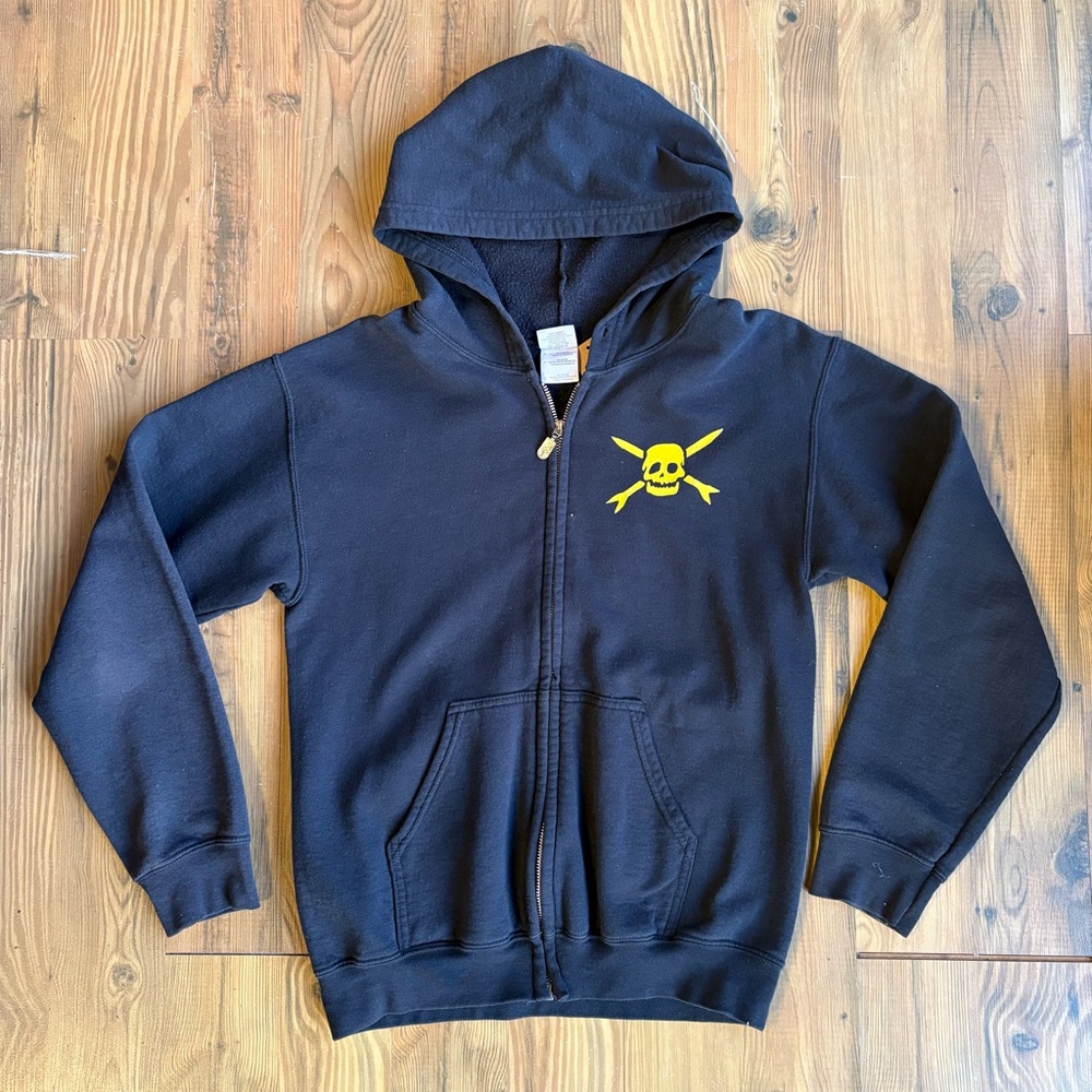 Gildan Teenage Bottle Rocket Black Skull Hoodie Sz S